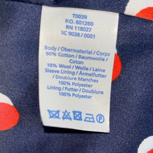 Boden Womens Red Blazer Jacket With Navy Trim Single Button Size 8R - Picture 8 of 16